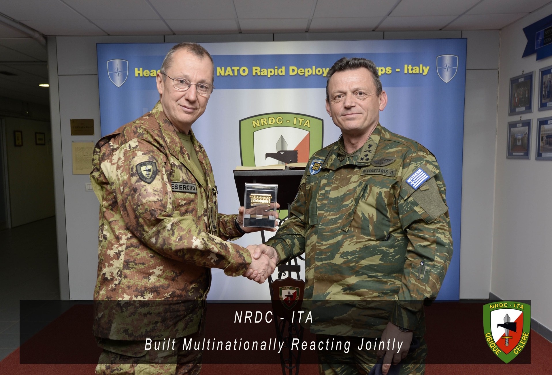 NRDC-ITA Commander receives the visit of NRDC-GR Commander.