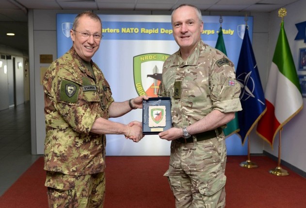 Lieutenant General Ed Davis, Deputy Commander of the Allied Land Command (LANDCOM) has visited the NATO Rapid Deployable Corps-Italy